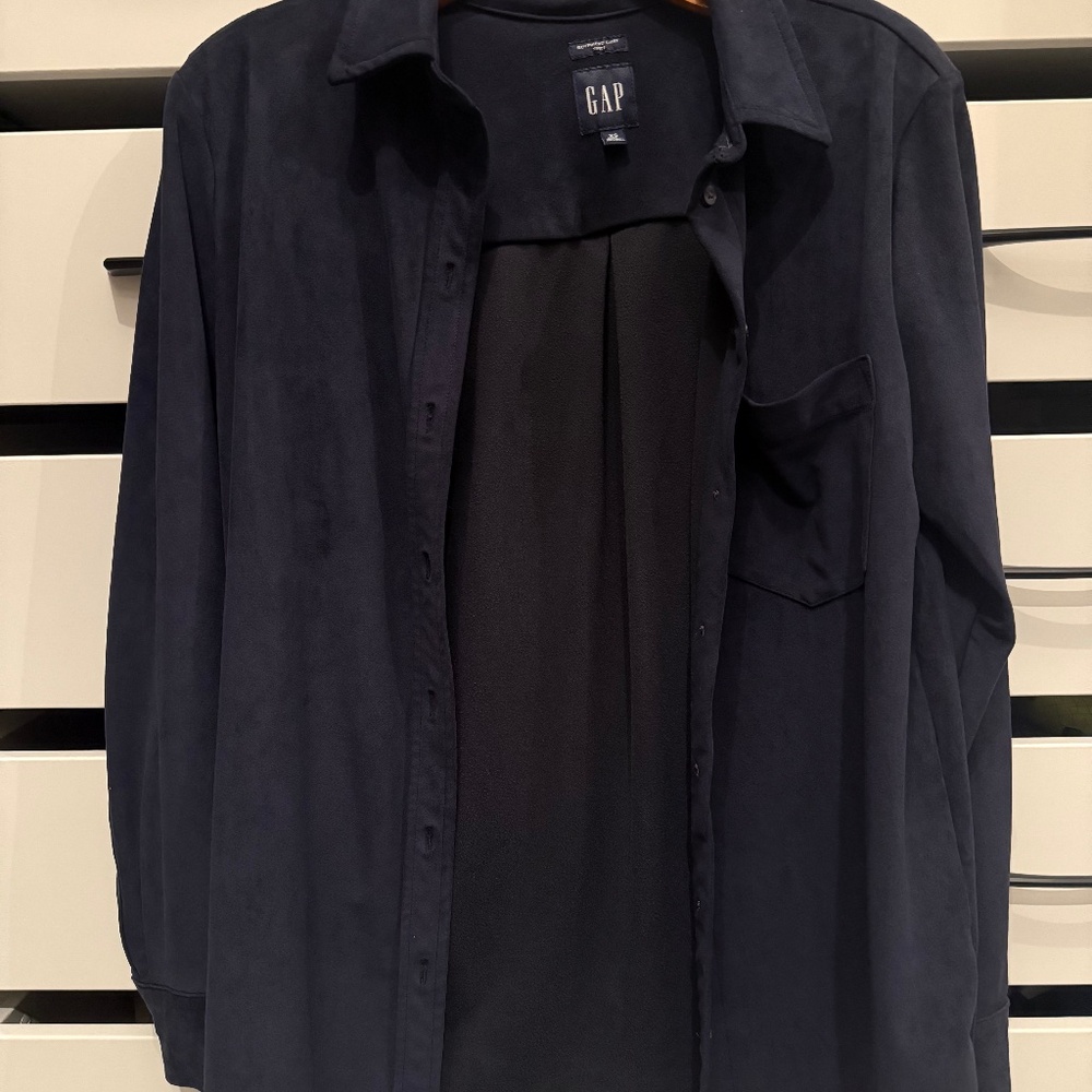 Gap oversized suede boyfriend button up